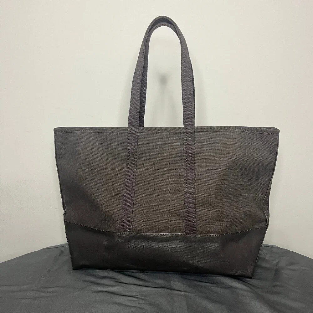 Eddie Bauer Boat Tote XL Waxed Canvas Bag Well Seasoned Outdoor Utility Garden - Picture 2 of 15